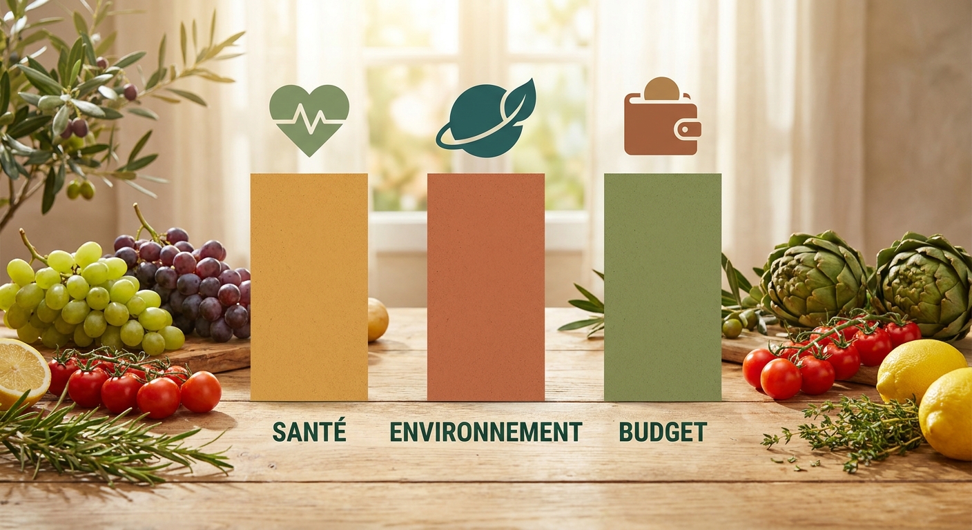 Infographie des trois bonnes raisons de réduire la viande dans son alimentation