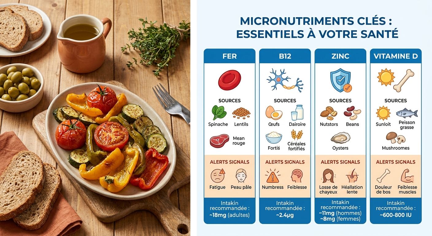 Infographie des micronutriments à surveiller quand on réduit la viande