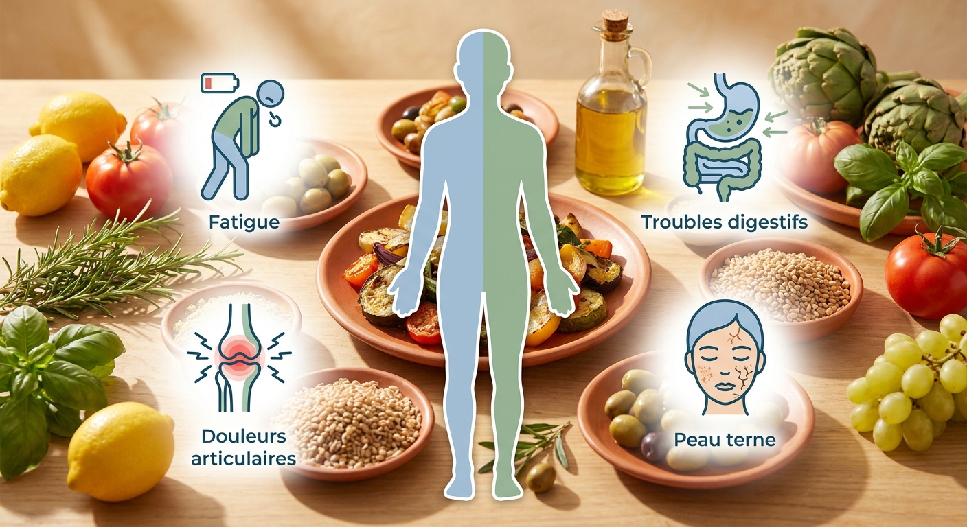 Infographie illustrant les signaux d'une inflammation chronique
