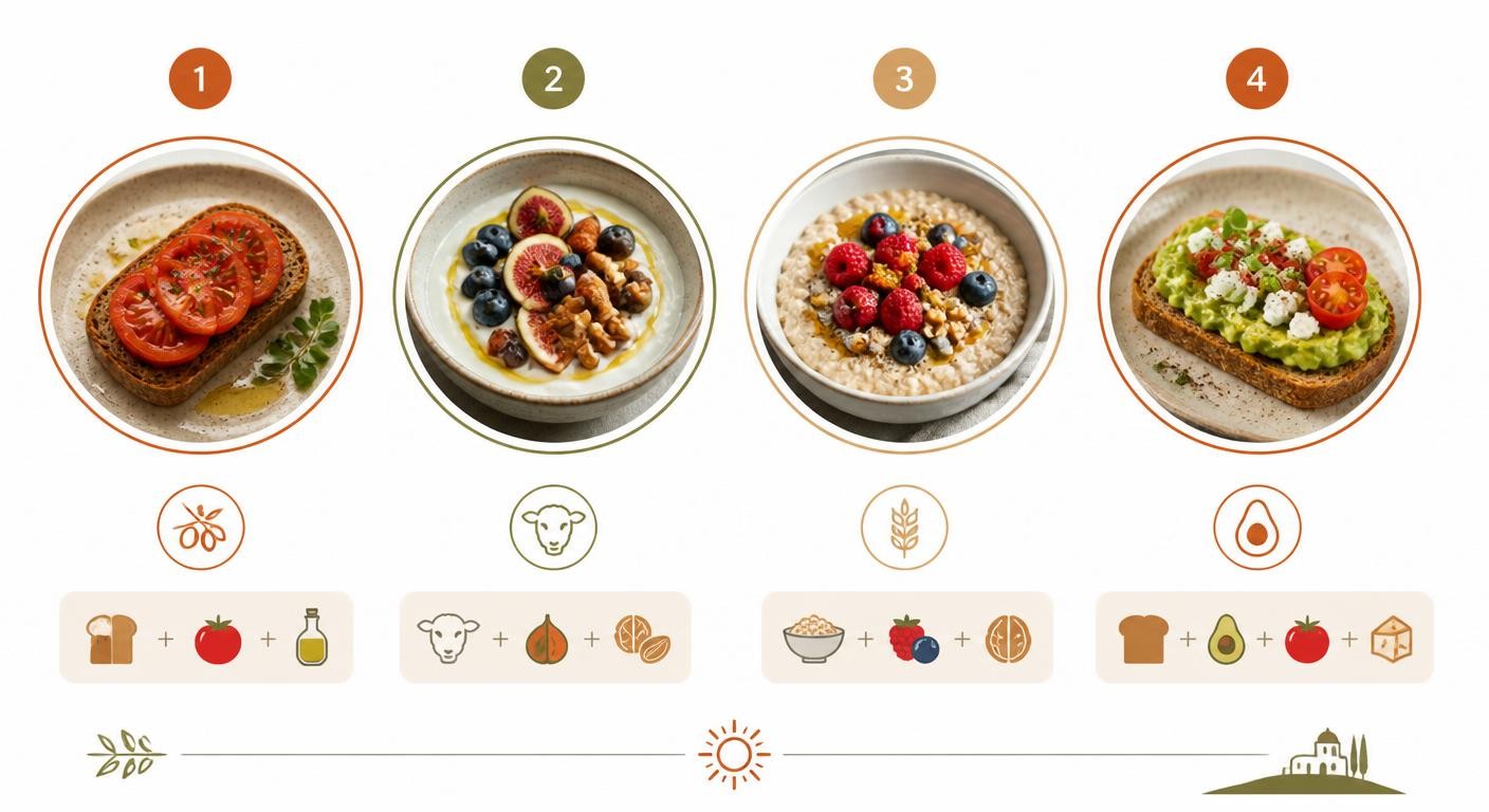 Idées de petits-déjeuners pour un menu crétois équilibré