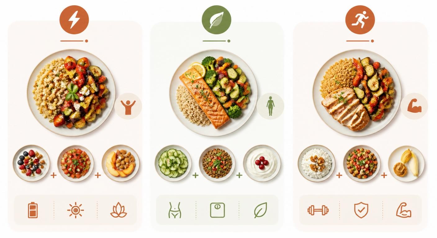 Menu crétois adapté selon trois profils