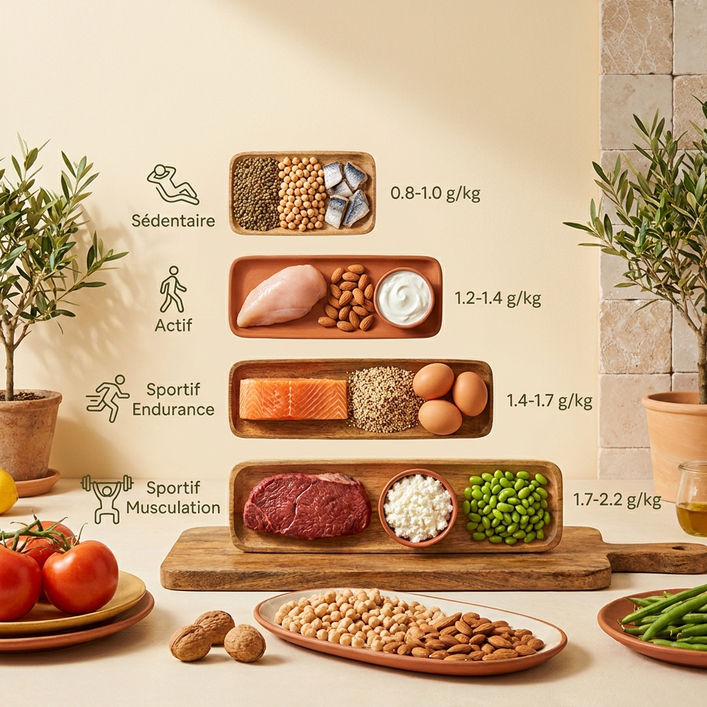 Besoins en protéines quotidiens selon le niveau d activité physique