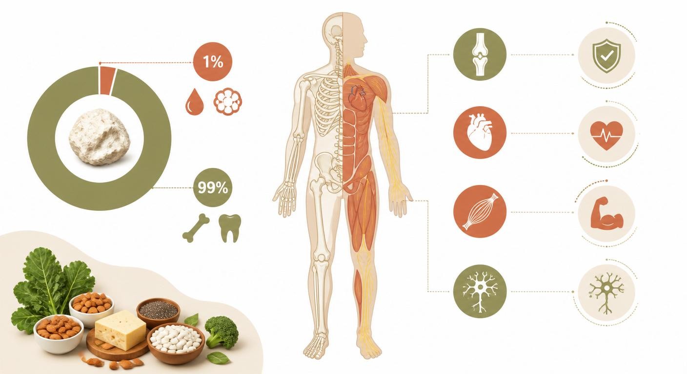 Infographie du rôle du calcium dans l'organisme humain