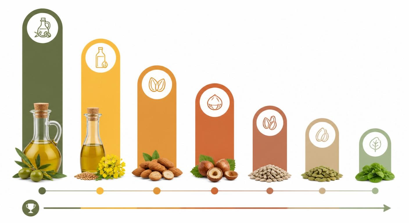 Classement visuel des aliments les plus riches en vitamine E
